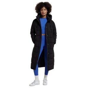 Active People Parka Puffer Long Black Jacket Womens UK 16 US 12 Fits like XL